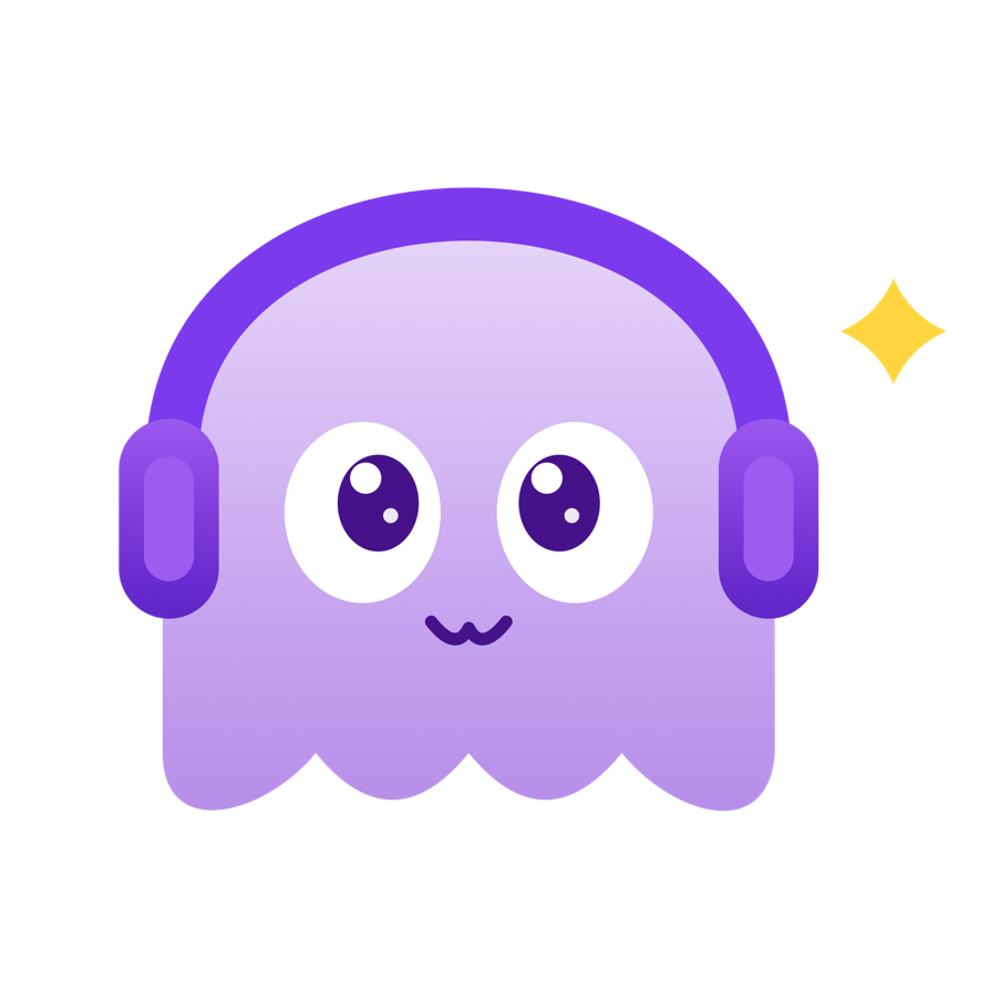 Jilmil, the JilmilTalks mascot, wearing headphones